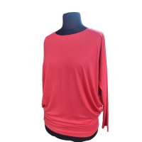 Bluzka Eveline dla puszystej - luźny fason oversize koralowa